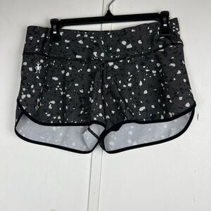 SmartWool Merino Sport Lined Shorts Women's Small Black Composite Print